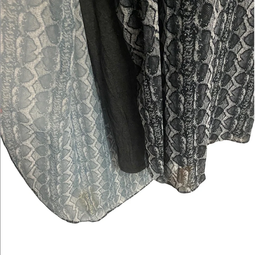 Rachel Roy Chiffon Shift Snake Print Boho Summer High Low Tunic Dress  size 1X - Picture 12 of 13